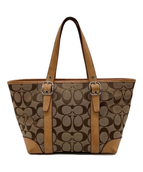 COACH（コーチ）COACH (コーチ) シグネチャー ミニトートバッグ ブラウンの古着・服飾アイテム