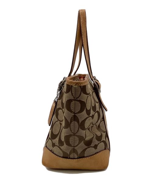 COACH（コーチ）COACH (コーチ) シグネチャー ミニトートバッグ ブラウンの古着・服飾アイテム