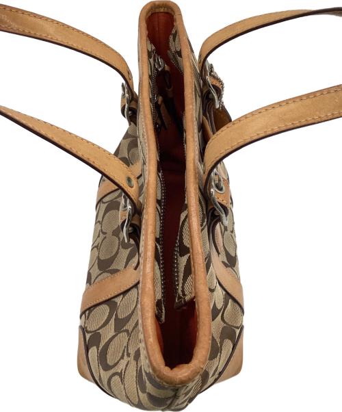 COACH（コーチ）COACH (コーチ) シグネチャー ミニトートバッグ ブラウンの古着・服飾アイテム