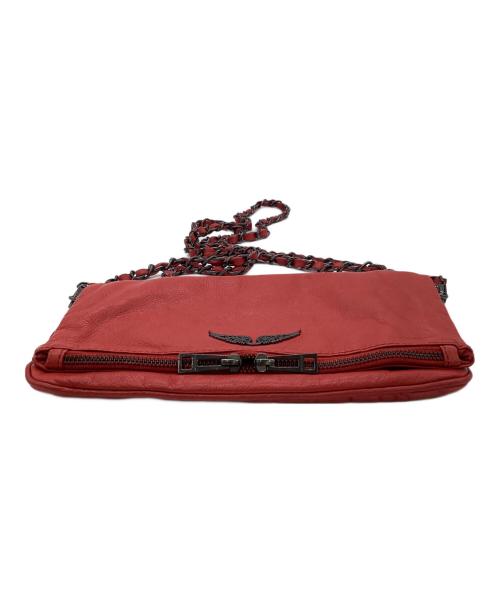 Zadig&Voltaire（ザディグエヴォルテール）Zadig&Voltaire (ザディグエヴォルテール) ROCK レザーショルダーバッグ レッドの古着・服飾アイテム