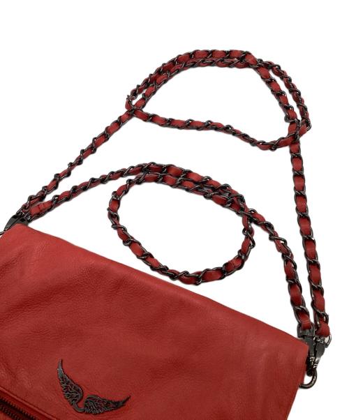 Zadig&Voltaire（ザディグエヴォルテール）Zadig&Voltaire (ザディグエヴォルテール) ROCK レザーショルダーバッグ レッドの古着・服飾アイテム