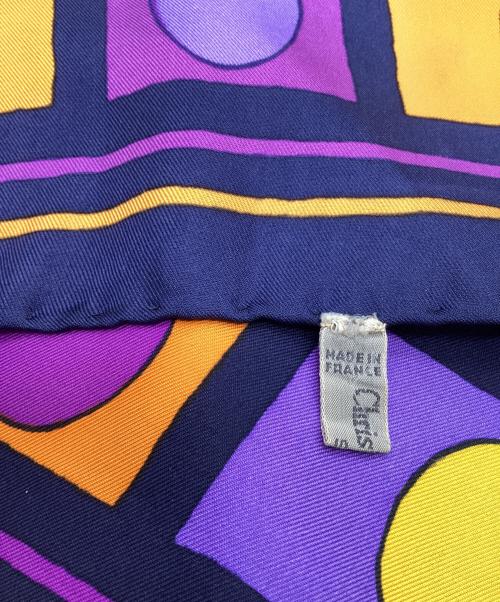Christian Dior（クリスチャン ディオール）Christian Dior (クリスチャン ディオール) シルクスカーフ ネイビー×パープルの古着・服飾アイテム