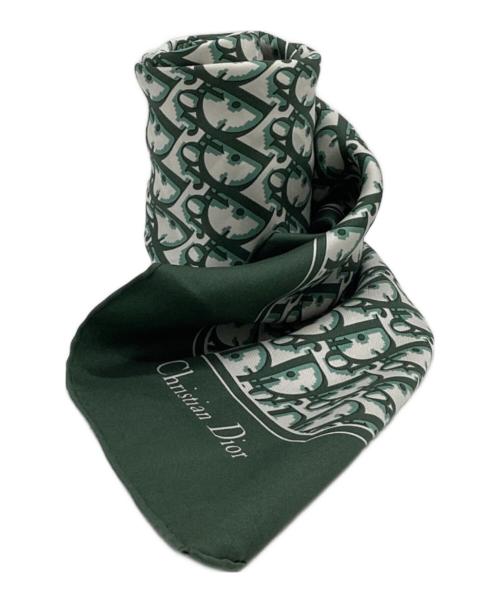 Christian Dior（クリスチャン ディオール）Christian Dior (クリスチャン ディオール) スカーフ グリーン×ホワイトの古着・服飾アイテム