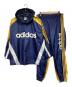 adidas（アディダス）の古着「ナイロン トラック セットアップ」｜ネイビー×イエロー
