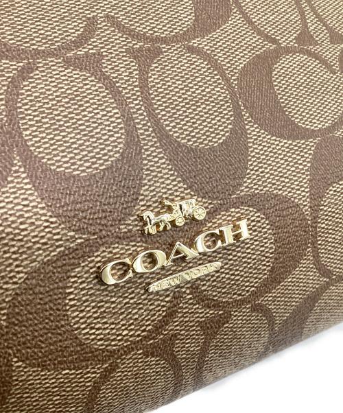 COACH（コーチ）COACH (コーチ) シグネチャー ショルダーバッグ ベージュ×レッドの古着・服飾アイテム