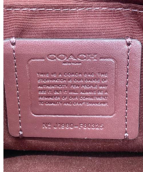 COACH（コーチ）COACH (コーチ) シグネチャー ショルダーバッグ ベージュ×レッドの古着・服飾アイテム