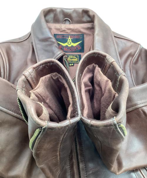 B-McCOY'S（ビーマッコイズ）B-McCOY'S (ビーマッコイズ) レザージャケット ブラウン サイズ:34の古着・服飾アイテム