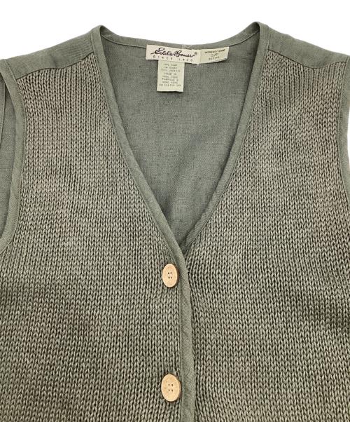 Eddie Bauer（エディーバウアー）Eddie Bauer (エディーバウアー) リネンベスト グリーン サイズ:S（実寸値用確認）の古着・服飾アイテム