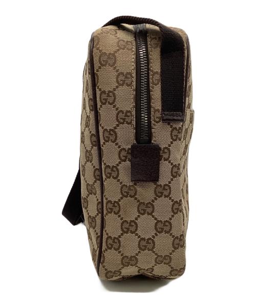 GUCCI（グッチ）GUCCI (グッチ) GGキャンバス ショルダーバッグ ベージュ×ブラックの古着・服飾アイテム