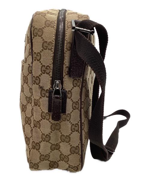 GUCCI（グッチ）GUCCI (グッチ) GGキャンバス ショルダーバッグ ベージュ×ブラックの古着・服飾アイテム