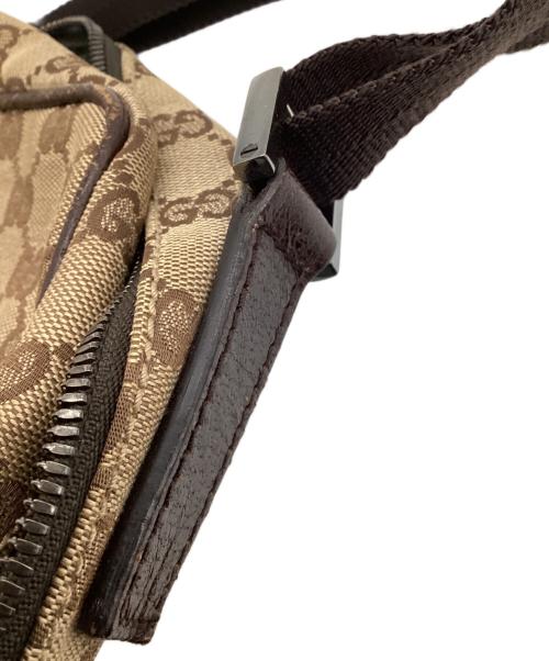 GUCCI（グッチ）GUCCI (グッチ) GGキャンバス ショルダーバッグ ベージュ×ブラックの古着・服飾アイテム