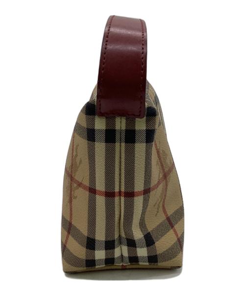 BURBERRY（バーバリー）BURBERRY (バーバリー) ハンドバッグ ベージュ×レッドの古着・服飾アイテム