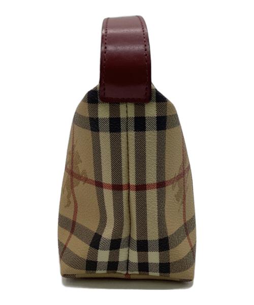 BURBERRY（バーバリー）BURBERRY (バーバリー) ハンドバッグ ベージュ×レッドの古着・服飾アイテム