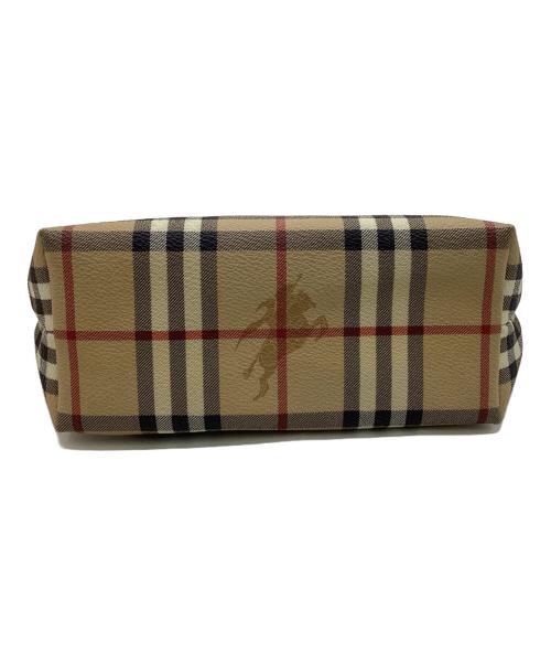 BURBERRY（バーバリー）BURBERRY (バーバリー) ハンドバッグ ベージュ×レッドの古着・服飾アイテム
