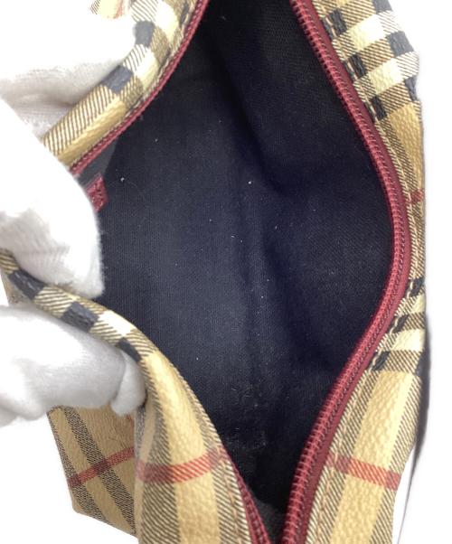 BURBERRY（バーバリー）BURBERRY (バーバリー) ハンドバッグ ベージュ×レッドの古着・服飾アイテム