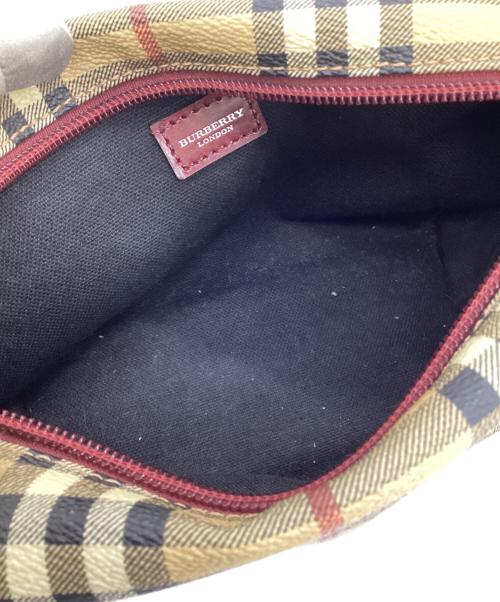 BURBERRY（バーバリー）BURBERRY (バーバリー) ハンドバッグ ベージュ×レッドの古着・服飾アイテム