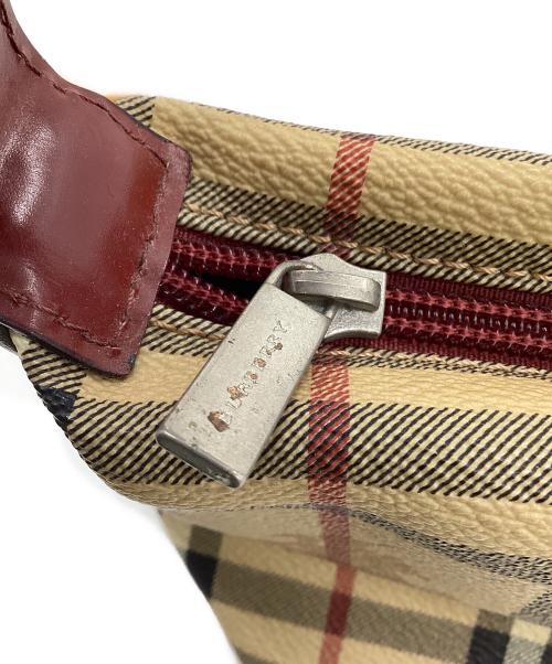 BURBERRY（バーバリー）BURBERRY (バーバリー) ハンドバッグ ベージュ×レッドの古着・服飾アイテム