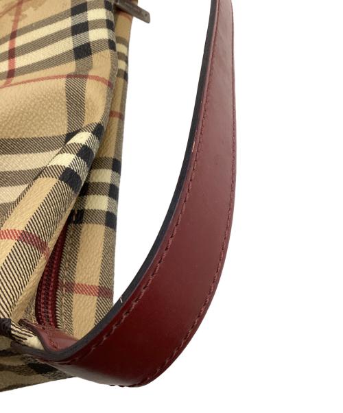 BURBERRY（バーバリー）BURBERRY (バーバリー) ハンドバッグ ベージュ×レッドの古着・服飾アイテム