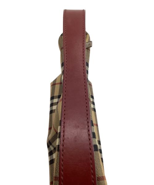 BURBERRY（バーバリー）BURBERRY (バーバリー) ハンドバッグ ベージュ×レッドの古着・服飾アイテム