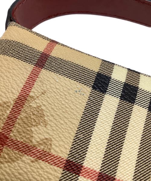 BURBERRY（バーバリー）BURBERRY (バーバリー) ハンドバッグ ベージュ×レッドの古着・服飾アイテム
