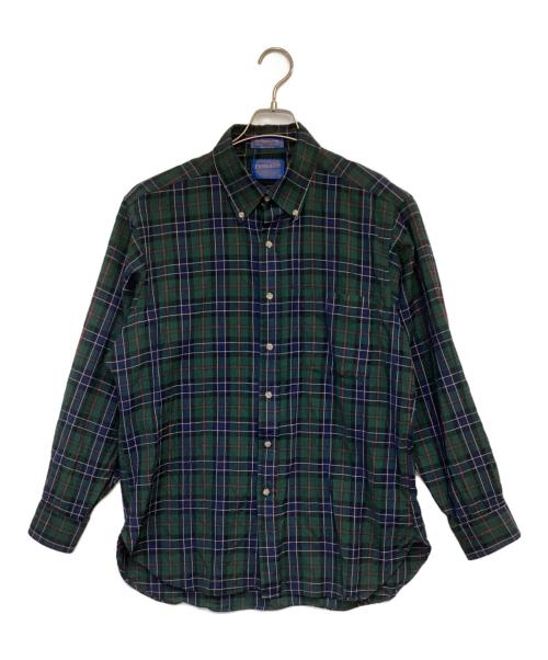 PENDLETON（ペンドルトン）PENDLETON (ペンドルトン) 長袖 BDシャツ ネイビー×グリーン サイズ:Lの古着・服飾アイテム