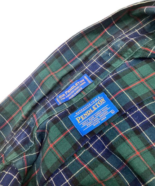 PENDLETON（ペンドルトン）PENDLETON (ペンドルトン) 長袖 BDシャツ ネイビー×グリーン サイズ:Lの古着・服飾アイテム