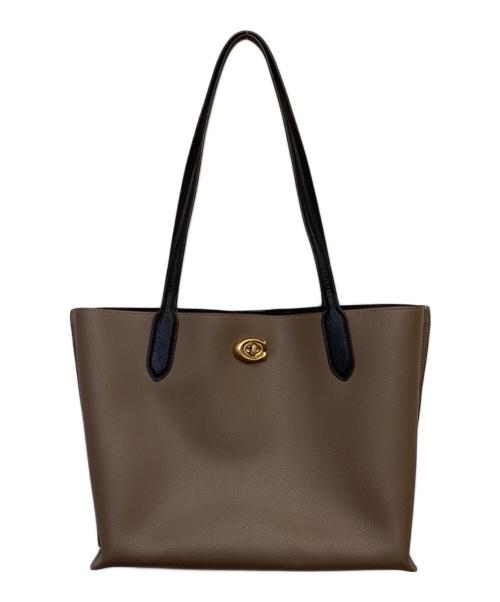 COACH（コーチ）COACH (コーチ) ウィロウ トート カラーブロック ウィズ シグネチャー キャンバス インテリア ブラウンの古着・服飾アイテム