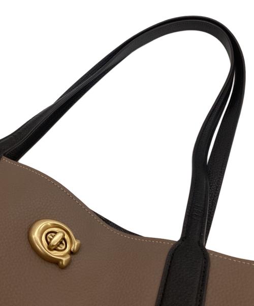 COACH（コーチ）COACH (コーチ) ウィロウ トート カラーブロック ウィズ シグネチャー キャンバス インテリア ブラウンの古着・服飾アイテム