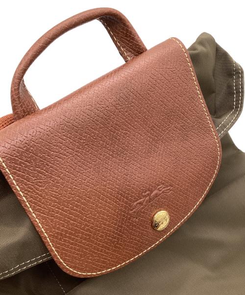LONGCHAMP（ロンシャン）LONGCHAMP (ロンシャン) ルプリアージュ リュック カーキ×ブラウンの古着・服飾アイテム