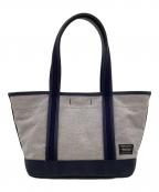 PORTER GIRLポーターガール）の古着「BOYFRIEND TOTE CHAMBRAY（ボーイフレンド トート シャンブレー）」｜ネイビー×グレー