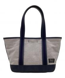 PORTER GIRL（ポーターガール）の古着「BOYFRIEND TOTE CHAMBRAY（ボーイフレンド トート シャンブレー）」｜ネイビー×グレー