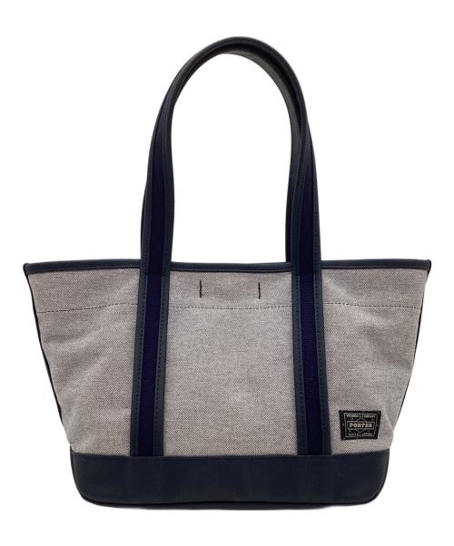 PORTER GIRL（ポーターガール）PORTER GIRL (ポーターガール) BOYFRIEND TOTE CHAMBRAY（ボーイフレンド トート シャンブレー） ネイビー×グレーの古着・服飾アイテム