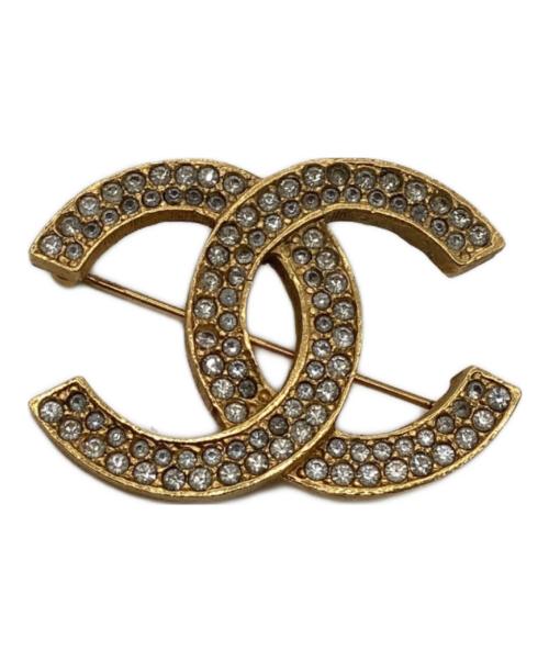 CHANEL（シャネル）CHANEL (シャネル) ココマークラインストーンブローチ 174 ゴールドの古着・服飾アイテム