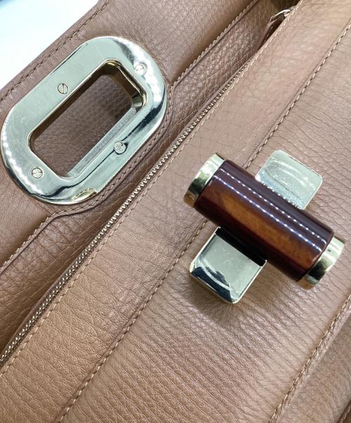 BVLGARI（ブルガリ）BVLGARI (ブルガリ) イザベラ・ロッセリーニ ハンドバッグ ブラウンの古着・服飾アイテム