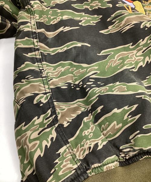 ALPHA（アルファ）ALPHA (アルファ) タイガーカモ フライトジャケット グリーン×ブラック サイズ:XLの古着・服飾アイテム