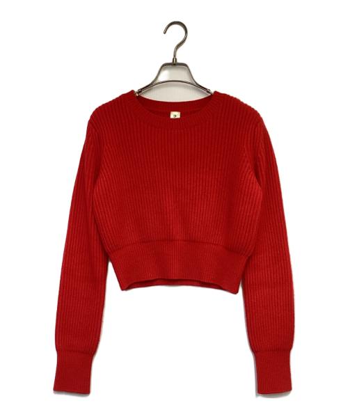 nagonstans（ナゴンスタンス）nagonstans (ナゴンスタンス) ウール カシミヤ クロップドニット レッド サイズ:38の古着・服飾アイテム