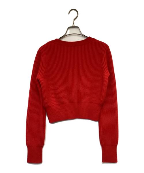 nagonstans（ナゴンスタンス）nagonstans (ナゴンスタンス) ウール カシミヤ クロップドニット レッド サイズ:38の古着・服飾アイテム