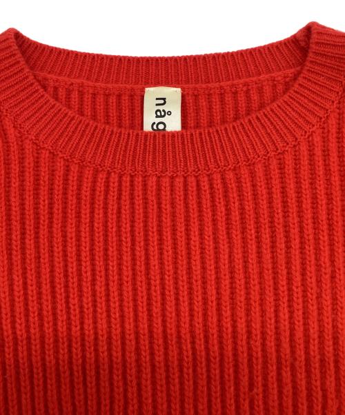 nagonstans（ナゴンスタンス）nagonstans (ナゴンスタンス) ウール カシミヤ クロップドニット レッド サイズ:38の古着・服飾アイテム