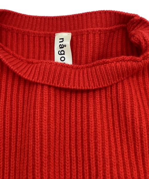 nagonstans（ナゴンスタンス）nagonstans (ナゴンスタンス) ウール カシミヤ クロップドニット レッド サイズ:38の古着・服飾アイテム