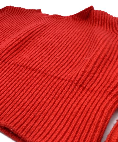 nagonstans（ナゴンスタンス）nagonstans (ナゴンスタンス) ウール カシミヤ クロップドニット レッド サイズ:38の古着・服飾アイテム