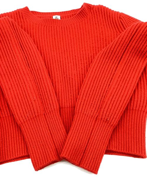nagonstans（ナゴンスタンス）nagonstans (ナゴンスタンス) ウール カシミヤ クロップドニット レッド サイズ:38の古着・服飾アイテム
