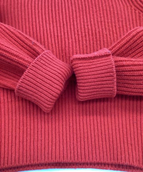 nagonstans（ナゴンスタンス）nagonstans (ナゴンスタンス) ウール カシミヤ クロップドニット レッド サイズ:38の古着・服飾アイテム