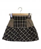 ANDMARYアンドマリー）の古着「Coco check pleats skirt（ココ チェック プリーツ スカート）」｜ブラック