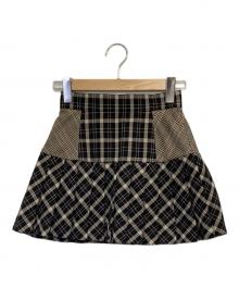 ANDMARY（アンドマリー）の古着「Coco check pleats skirt（ココ チェック プリーツ スカート）」｜ブラック