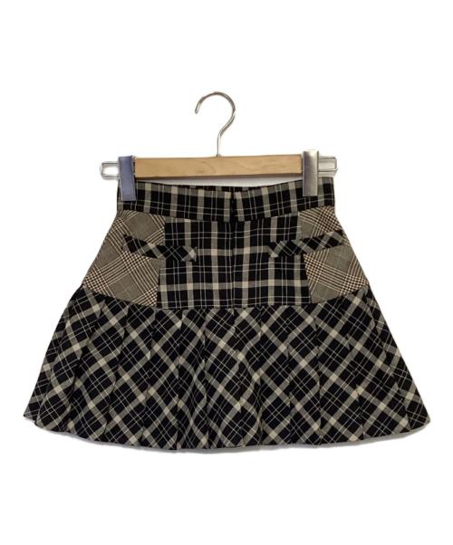 ANDMARY（アンドマリー）ANDMARY (アンドマリー) Coco check pleats skirt（ココ チェック プリーツ スカート） ブラック サイズ:Sの古着・服飾アイテム