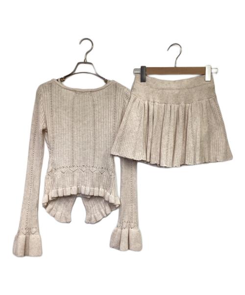 ANDMARY（アンドマリー）ANDMARY (アンドマリー) Heart crochet set up（ハート クロシェ セットアップ） アイボリー サイズ:Fの古着・服飾アイテム