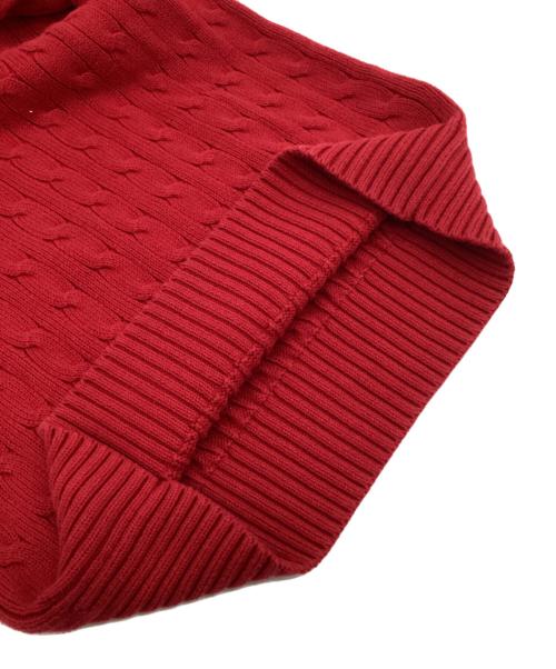 POLO RALPH LAUREN（ポロ・ラルフローレン）POLO RALPH LAUREN (ポロ・ラルフローレン) コットン ケーブル ニット レッド サイズ:M(10-12)の古着・服飾アイテム
