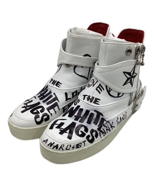 WHITE FLAG'S（ホワイトフラッグス）WHITE FLAG'S (ホワイトフラッグス) SO-Philip Rockstar Hand Painted スニーカー ホワイト サイズ:42の古着・服飾アイテム
