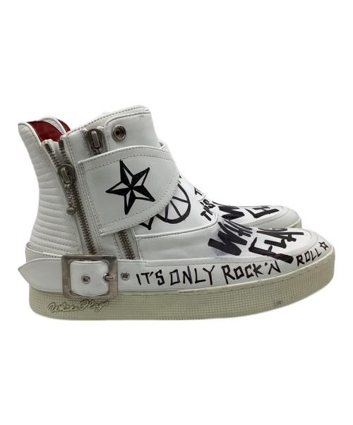 WHITE FLAG'S（ホワイトフラッグス）WHITE FLAG'S (ホワイトフラッグス) SO-Philip Rockstar Hand Painted スニーカー ホワイト サイズ:42の古着・服飾アイテム