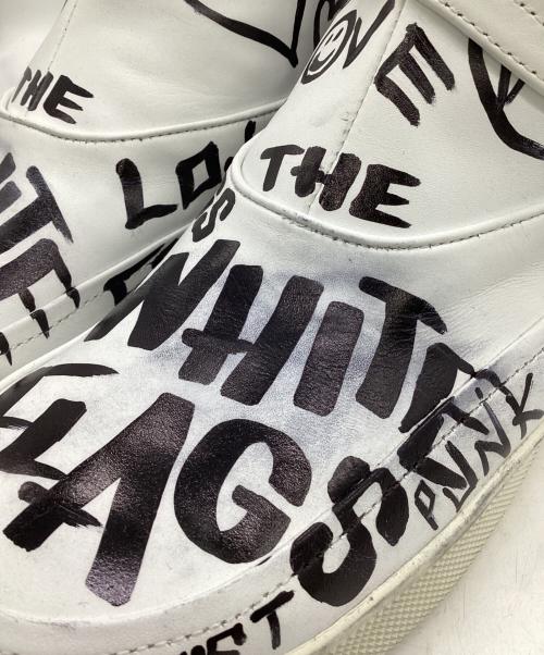 WHITE FLAG'S（ホワイトフラッグス）WHITE FLAG'S (ホワイトフラッグス) SO-Philip Rockstar Hand Painted スニーカー ホワイト サイズ:42の古着・服飾アイテム